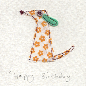 green eared dog handmade card