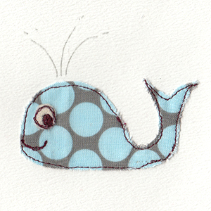 blue spotty whale handmade card