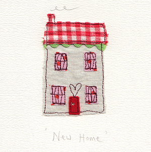 new home fabric house handmade card