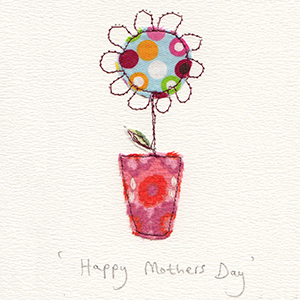 mothers day spotty flower in vase handmade card